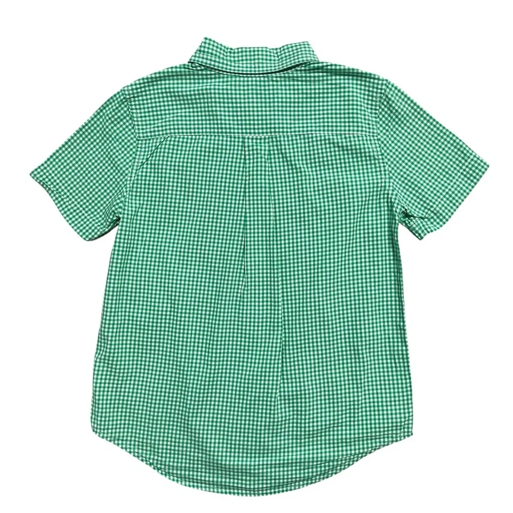 Ralph Lauren 6Y Green Gingham Checkered SS Button Down Shirt